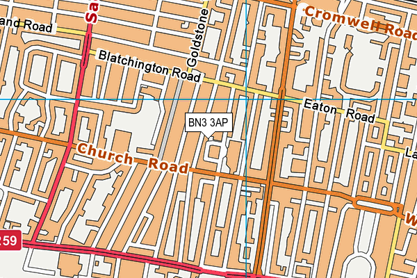 BN3 3AP map - OS VectorMap District (Ordnance Survey)