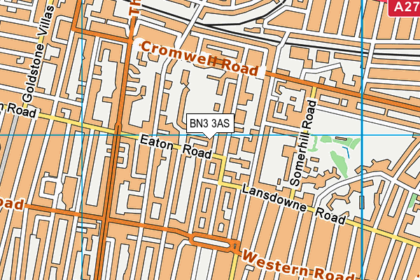 BN3 3AS map - OS VectorMap District (Ordnance Survey)