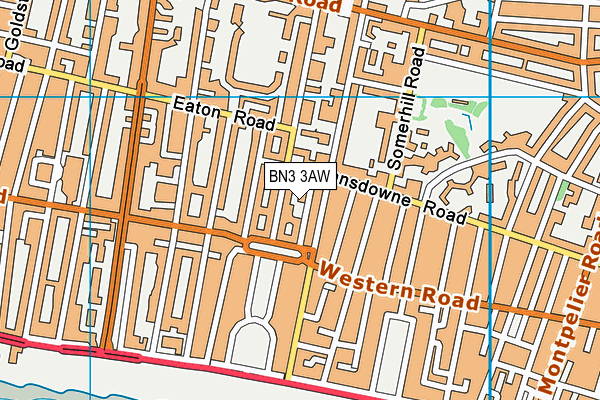 BN3 3AW map - OS VectorMap District (Ordnance Survey)