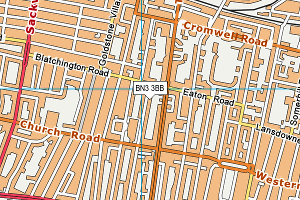 BN3 3BB map - OS VectorMap District (Ordnance Survey)