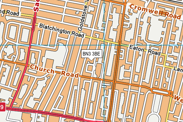 BN3 3BE map - OS VectorMap District (Ordnance Survey)