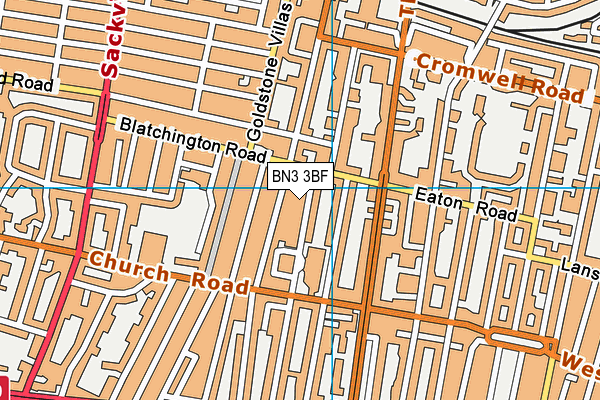 BN3 3BF map - OS VectorMap District (Ordnance Survey)