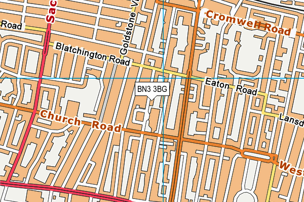 BN3 3BG map - OS VectorMap District (Ordnance Survey)