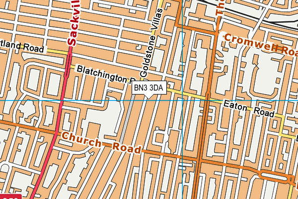 BN3 3DA map - OS VectorMap District (Ordnance Survey)
