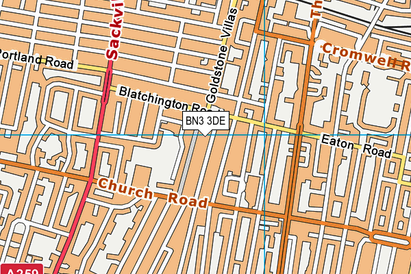 BN3 3DE map - OS VectorMap District (Ordnance Survey)