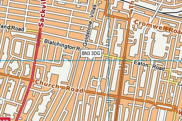 BN3 3DG map - OS VectorMap District (Ordnance Survey)