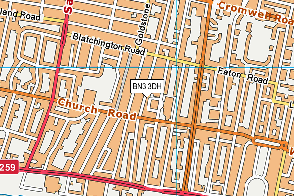 BN3 3DH map - OS VectorMap District (Ordnance Survey)
