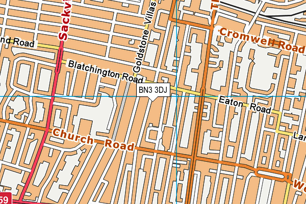 BN3 3DJ map - OS VectorMap District (Ordnance Survey)
