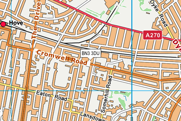 BN3 3DU map - OS VectorMap District (Ordnance Survey)