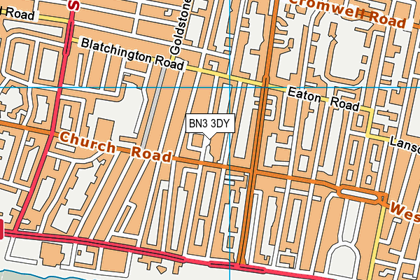 BN3 3DY map - OS VectorMap District (Ordnance Survey)