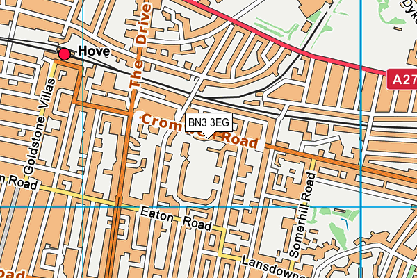 BN3 3EG map - OS VectorMap District (Ordnance Survey)