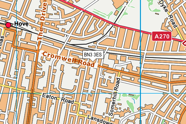 BN3 3ES map - OS VectorMap District (Ordnance Survey)