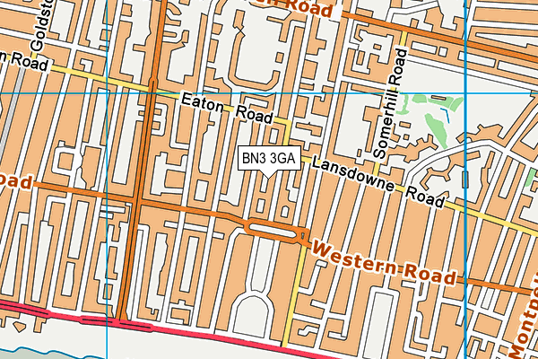 BN3 3GA map - OS VectorMap District (Ordnance Survey)