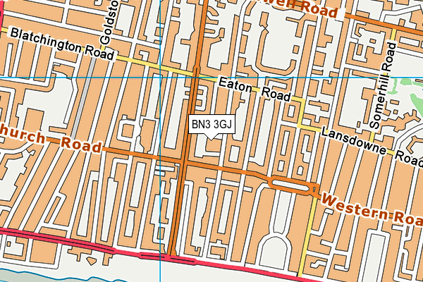 BN3 3GJ map - OS VectorMap District (Ordnance Survey)