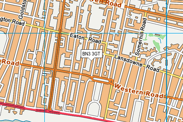 BN3 3GT map - OS VectorMap District (Ordnance Survey)