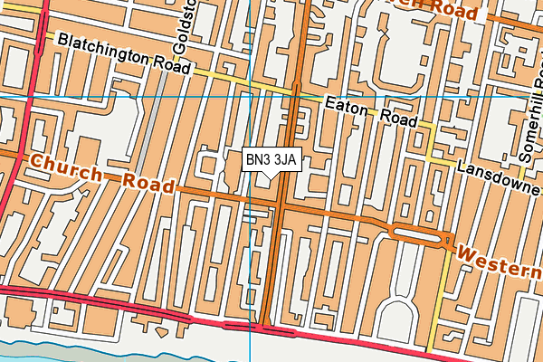 Map of 42/44/46 FIRST AVENUE, HOVE, LIMITED at district scale