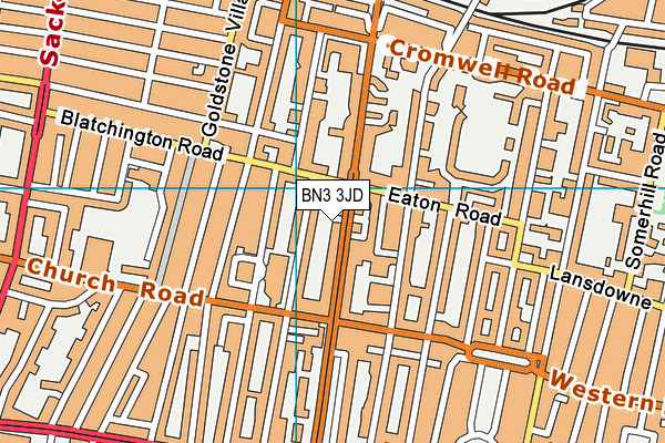 BN3 3JD map - OS VectorMap District (Ordnance Survey)