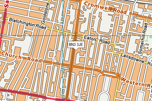 BN3 3JE map - OS VectorMap District (Ordnance Survey)