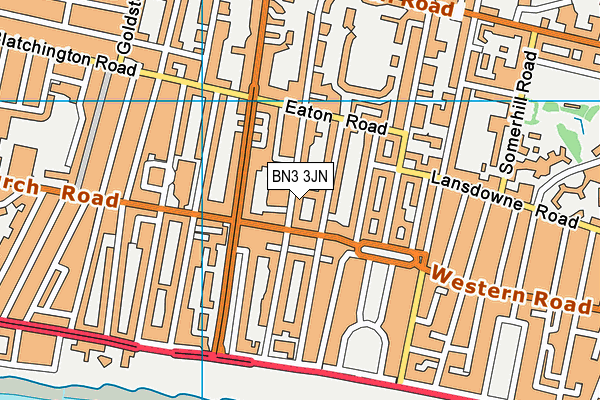 BN3 3JN map - OS VectorMap District (Ordnance Survey)