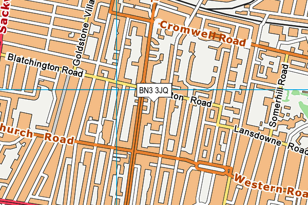 BN3 3JQ map - OS VectorMap District (Ordnance Survey)