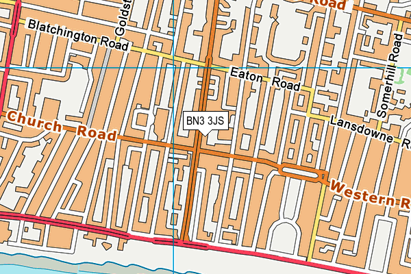 BN3 3JS map - OS VectorMap District (Ordnance Survey)
