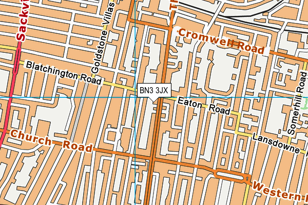 BN3 3JX map - OS VectorMap District (Ordnance Survey)