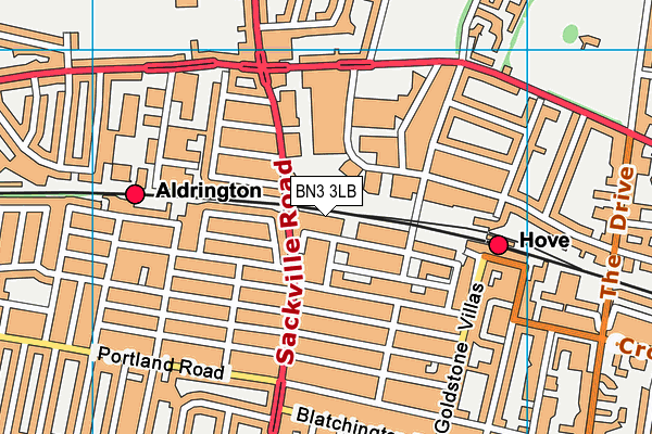 BN3 3LB map - OS VectorMap District (Ordnance Survey)