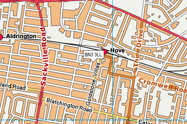 BN3 3LL map - OS VectorMap District (Ordnance Survey)