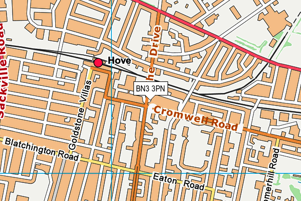 BN3 3PN map - OS VectorMap District (Ordnance Survey)