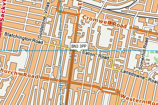BN3 3PP map - OS VectorMap District (Ordnance Survey)