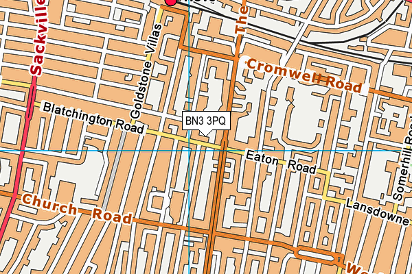 BN3 3PQ map - OS VectorMap District (Ordnance Survey)