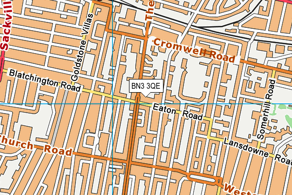 BN3 3QE map - OS VectorMap District (Ordnance Survey)