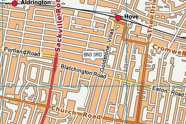 BN3 3RD map - OS VectorMap District (Ordnance Survey)
