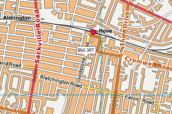 BN3 3RT map - OS VectorMap District (Ordnance Survey)