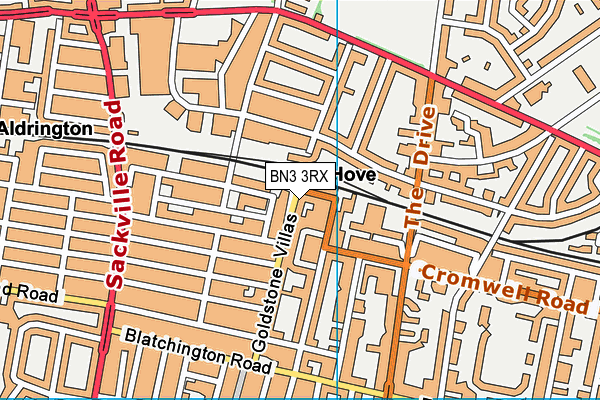 BN3 3RX map - OS VectorMap District (Ordnance Survey)