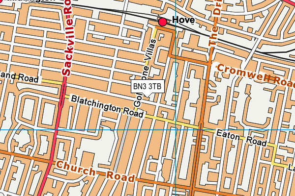 BN3 3TB map - OS VectorMap District (Ordnance Survey)