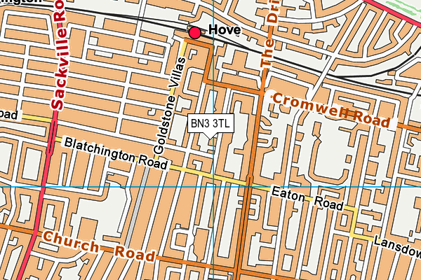 BN3 3TL map - OS VectorMap District (Ordnance Survey)