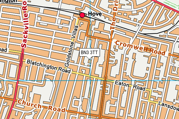 BN3 3TT map - OS VectorMap District (Ordnance Survey)