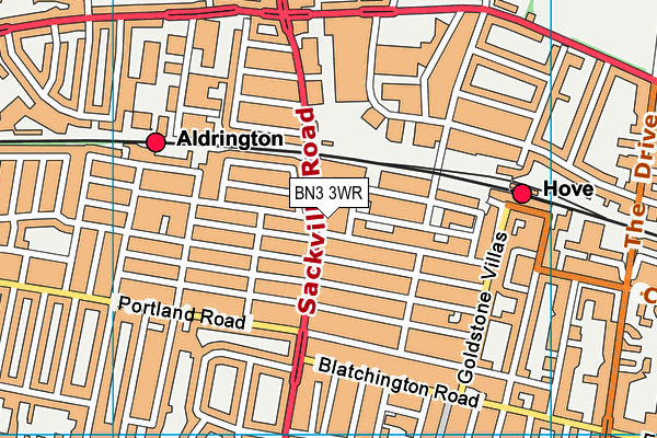 BN3 3WR map - OS VectorMap District (Ordnance Survey)