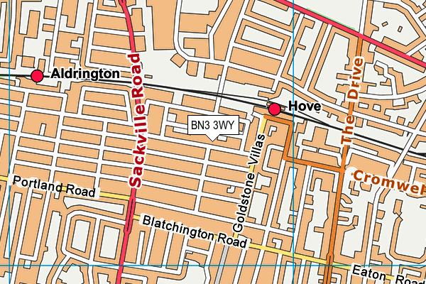 BN3 3WY map - OS VectorMap District (Ordnance Survey)