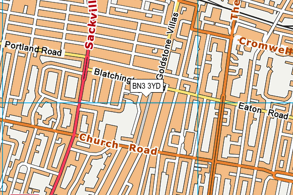 BN3 3YD map - OS VectorMap District (Ordnance Survey)