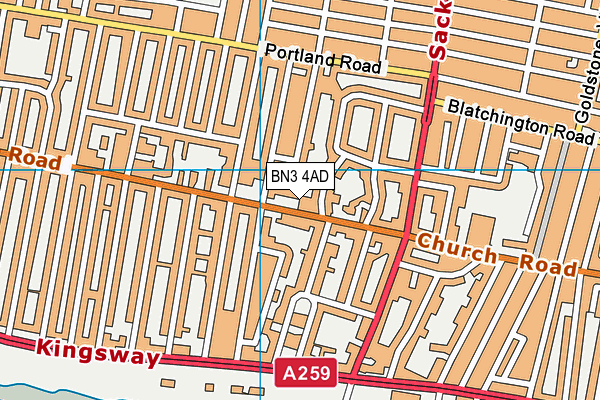 St Christopher's School map (BN3 4AD) - OS VectorMap District (Ordnance Survey)