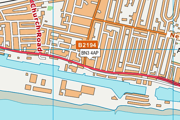 BN3 4AP map - OS VectorMap District (Ordnance Survey)