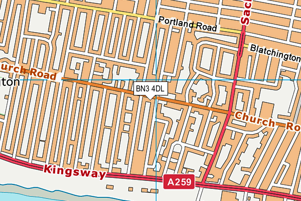 BN3 4DL map - OS VectorMap District (Ordnance Survey)