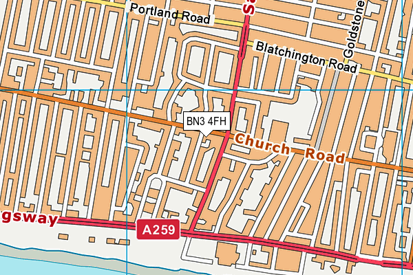 Brighton and Hove Clinic School map (BN3 4FH) - OS VectorMap District (Ordnance Survey)