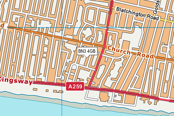 BN3 4GB map - OS VectorMap District (Ordnance Survey)