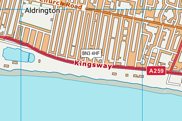 Kingsway Tennis Courts map (BN3 4HF) - OS VectorMap District (Ordnance Survey)