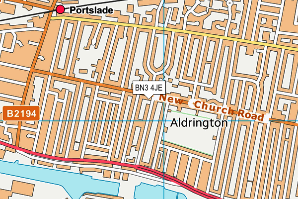 BN3 4JE map - OS VectorMap District (Ordnance Survey)