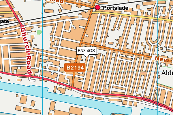 BN3 4QS map - OS VectorMap District (Ordnance Survey)