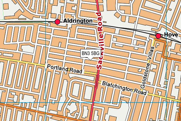 BN3 5BG map - OS VectorMap District (Ordnance Survey)